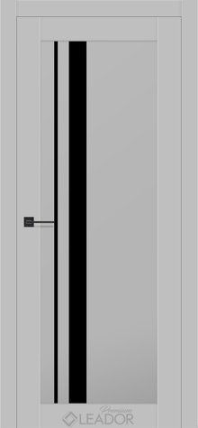Дверне полотно VIOLA 800 х 2000, Сірий Сканді, Lacobel чорний 2900000118911 фото