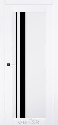 Дверне полотно VIOLA 800 х 2000, Білий Мат (Німеччина), Lacobel чорний 2900000117662 фото