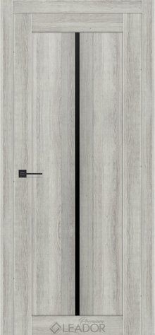 Дверне полотно GARDENIA 800 х 2000, Дуб Браш Сірий, Lacobel чорний 2900000116467 фото