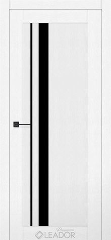 Дверне полотно VIOLA 800 х 2000, Білий Металік, Lacobel чорний 2900000118119 фото