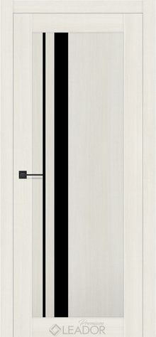 Дверне полотно VIOLA 800 х 2000, Лайкленд Вайт, Lacobel чорний 2900000118614 фото