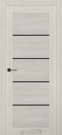 Дверне полотно AURORA 800 х 2000, Дуб Наварра, Lacobel чорний 2900000109360 фото