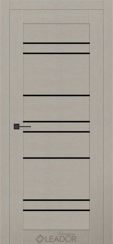 Дверне полотно OLIVIA 800 х 2000, Трюфель Металік, Lacobel чорний 2900000115460 фото
